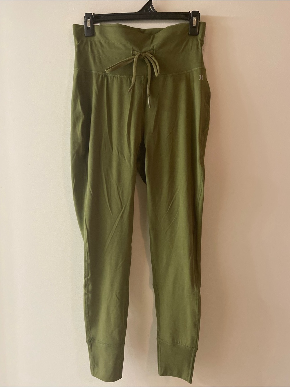 Hurley Olive Green High-Waist Track Joggers with Drawstring